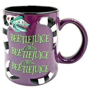 Halloween‎ Beetlejuice Beetlejuice Beetlejuice Sand Worm Purple Mug 18.5oz